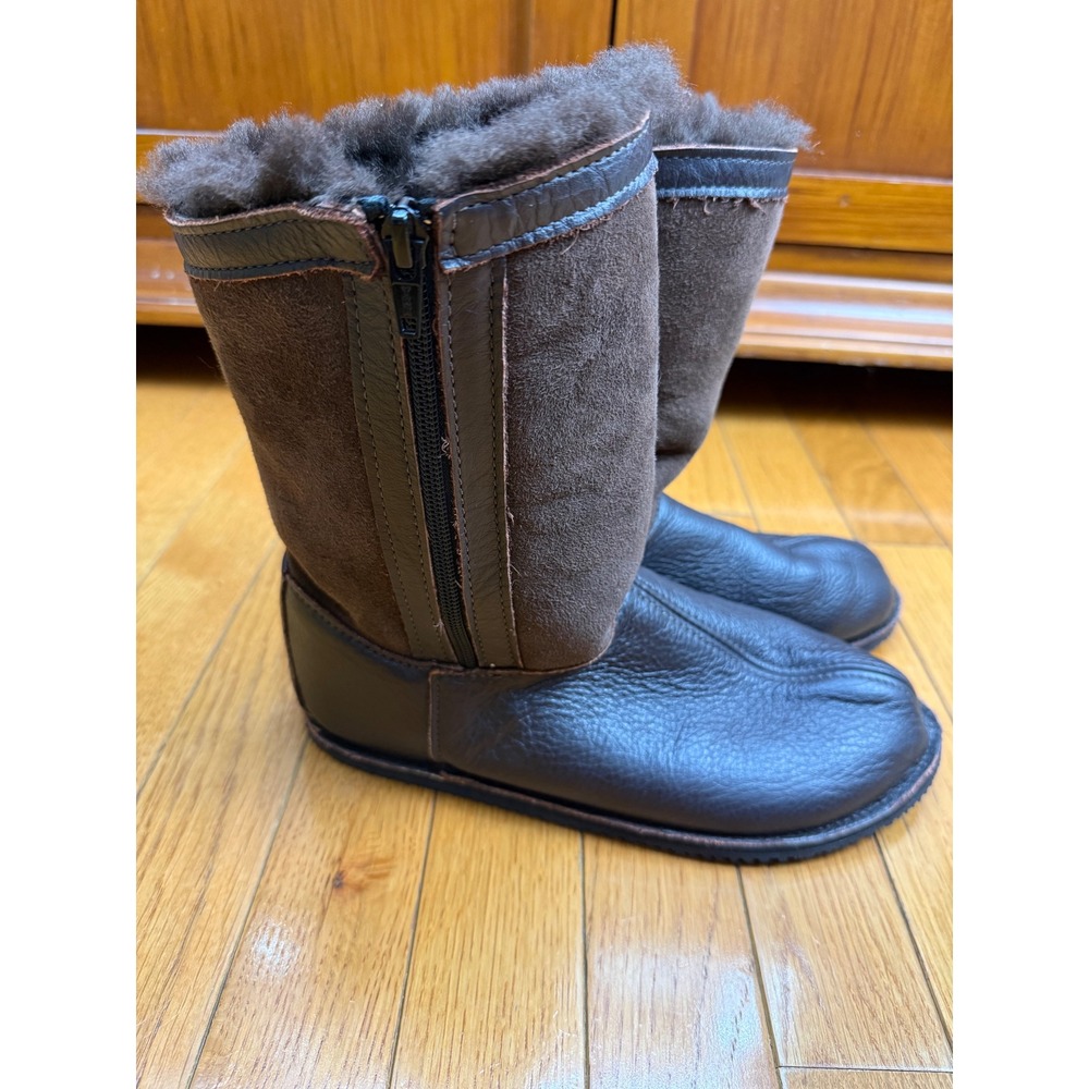 Softstar Phoenix Boots Womens 7 Brown Leather Sheepskin Barefoot Minimalist USA